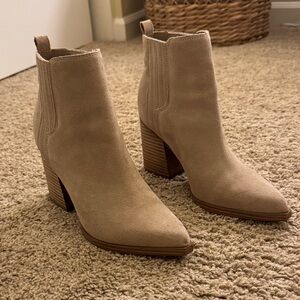 Marc Fisher Tan Suede Ankle Boots